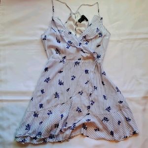 Blue Floral Wrap Dress Size S